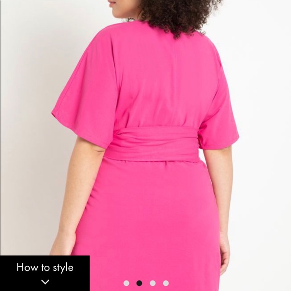 Cross Front Flutter Sleeve Dress - Picture 4 of 6